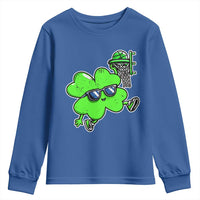 Funny Basketball Shamrock Youth Sweatshirt Dunking Sports Player St. Patrick's Day