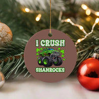 Funny St Patricks Day Monster Truck Ceramic Ornament I Crush Shamrocks Retro - Wonder Print Shop