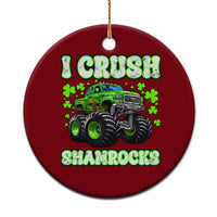 Funny St Patricks Day Monster Truck Ceramic Ornament I Crush Shamrocks Retro - Wonder Print Shop