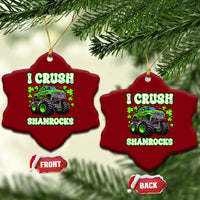 Funny St Patricks Day Monster Truck Ceramic Ornament I Crush Shamrocks Retro - Wonder Print Shop