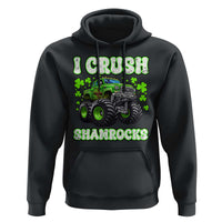 Funny St Patricks Day Monster Truck Hoodie I Crush Shamrocks Retro