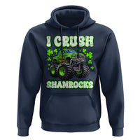 Funny St Patricks Day Monster Truck Hoodie I Crush Shamrocks Retro