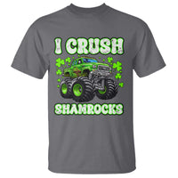 Funny St Patricks Day Monster Truck T Shirt I Crush Shamrocks Retro