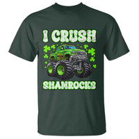 Funny St Patricks Day Monster Truck T Shirt I Crush Shamrocks Retro