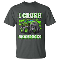 Funny St Patricks Day Monster Truck T Shirt I Crush Shamrocks Retro