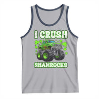 Funny St Patricks Day Monster Truck Tank Top I Crush Shamrocks Retro