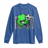 Funny Soccer Shamrock Long Sleeve Shirt Dabbing Player St. Patrick's Day