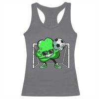 Funny Soccer Shamrock Racerback Tank Top Dabbing Player St. Patrick's Day