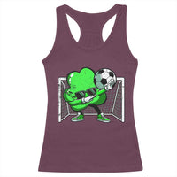 Funny Soccer Shamrock Racerback Tank Top Dabbing Player St. Patrick's Day