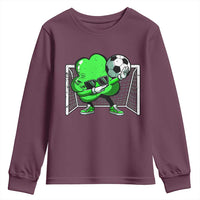 Funny Soccer Shamrock Youth Sweatshirt Dabbing Player St. Patrick's Day