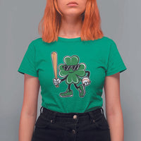 Lucky Baseball Shamrock T Shirt For Women St Patrick's Day T-Ball Sport Lover Gift