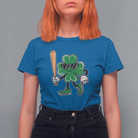 Lucky Baseball Shamrock T Shirt For Women St Patrick's Day T-Ball Sport Lover Gift