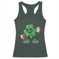 St Patrick's Day Lucky Shamrock Football Racerback Tank Top Sport Lover Gift
