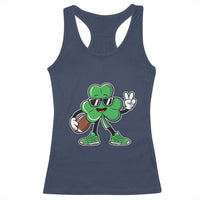 St Patrick's Day Lucky Shamrock Football Racerback Tank Top Sport Lover Gift