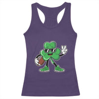 St Patrick's Day Lucky Shamrock Football Racerback Tank Top Sport Lover Gift
