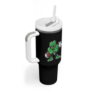 St Patrick's Day Lucky Shamrock Football Tumbler With Handle Sport Lover Gift