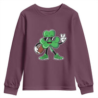 St Patrick's Day Lucky Shamrock Football Youth Sweatshirt Sport Lover Gift