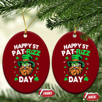 Happy St Pat Rizz Day Ceramic Ornament Funny St. Patrick's Day Leprechaun - Wonder Print Shop
