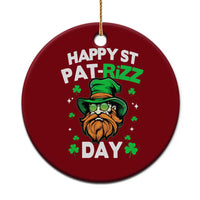 Happy St Pat Rizz Day Ceramic Ornament Funny St. Patrick's Day Leprechaun - Wonder Print Shop