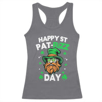 Happy St Pat Rizz Day Racerback Tank Top Funny St. Patrick's Day Leprechaun