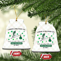 St Patrick's Day Lucky L&D Nurse Ceramic Ornament Labor And Delivery Shamrock - Wonder Print Shop