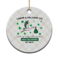 St Patrick's Day Lucky L&D Nurse Ceramic Ornament Labor And Delivery Shamrock - Wonder Print Shop