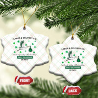 St Patrick's Day Lucky L&D Nurse Ceramic Ornament Labor And Delivery Shamrock - Wonder Print Shop