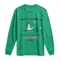 St Patrick's Day Lucky L&D Nurse Long Sleeve Shirt Labor And Delivery Shamrock