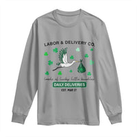 St Patrick's Day Lucky L&D Nurse Long Sleeve Shirt Labor And Delivery Shamrock