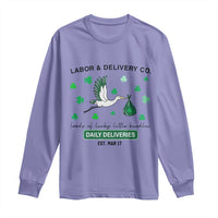 St Patrick's Day Lucky L&D Nurse Long Sleeve Shirt Labor And Delivery Shamrock