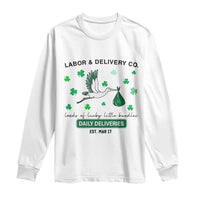 St Patrick's Day Lucky L&D Nurse Long Sleeve Shirt Labor And Delivery Shamrock