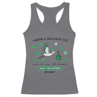 St Patrick's Day Lucky L&D Nurse Racerback Tank Top Labor And Delivery Shamrock