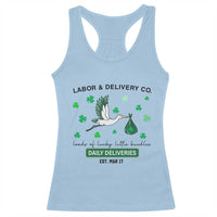 St Patrick's Day Lucky L&D Nurse Racerback Tank Top Labor And Delivery Shamrock