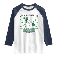 St Patrick's Day Lucky L&D Nurse Raglan Shirt Labor And Delivery Shamrock