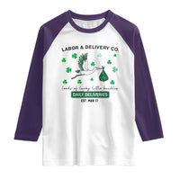 St Patrick's Day Lucky L&D Nurse Raglan Shirt Labor And Delivery Shamrock