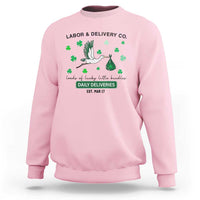 St Patrick's Day Lucky L&D Nurse Sweatshirt Labor And Delivery Shamrock