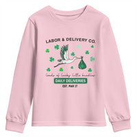 St Patrick's Day Lucky L&D Nurse Youth Sweatshirt Labor And Delivery Shamrock