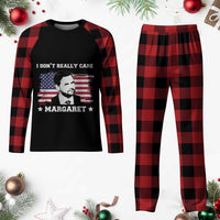 Funny JD Vance Plaid Pajama Set I Don't Really Care Margaret American Flag - Wonder Print Shop