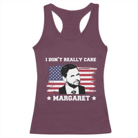 Funny JD Vance Racerback Tank Top I Don't Really Care Margaret American Flag