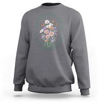 Hate Never Made Any Nation Great Sweatshirt Botanical Floral Butterflies Retro