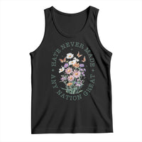 Hate Never Made Any Nation Great Tank Top Botanical Floral Butterflies Retro