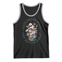 Hate Never Made Any Nation Great Tank Top Botanical Floral Butterflies Retro