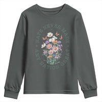 Hate Never Made Any Nation Great Youth Sweatshirt Botanical Floral Butterflies Retro