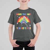 Sarcastic Skeleton T Shirt For Kid Have The Day You Voted For