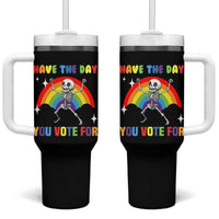 Sarcastic Skeleton Tumbler With Handle Have The Day You Voted For