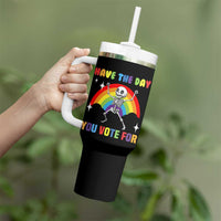 Sarcastic Skeleton Tumbler With Handle Have The Day You Voted For