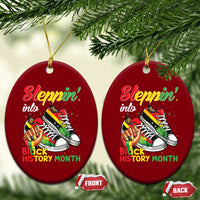 Stepping Into Black History Month Ceramic Ornament Black Girls Sneakers - Wonder Print Shop