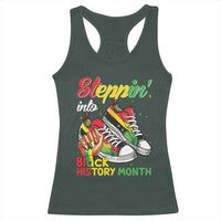 Stepping Into Black History Month Racerback Tank Top Black Girls Sneakers