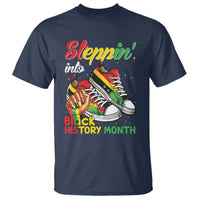 Stepping Into Black History Month T Shirt Black Girls Sneakers