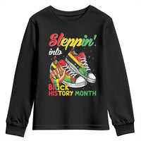 Stepping Into Black History Month Youth Sweatshirt Black Girls Sneakers
